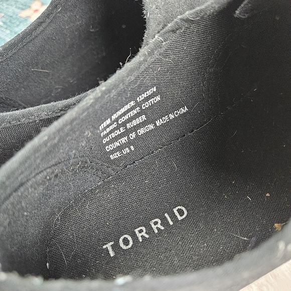 Torrid Black Canvas No Laces Slip On Sneaker WOmen US 8 - Picture 9 of 12